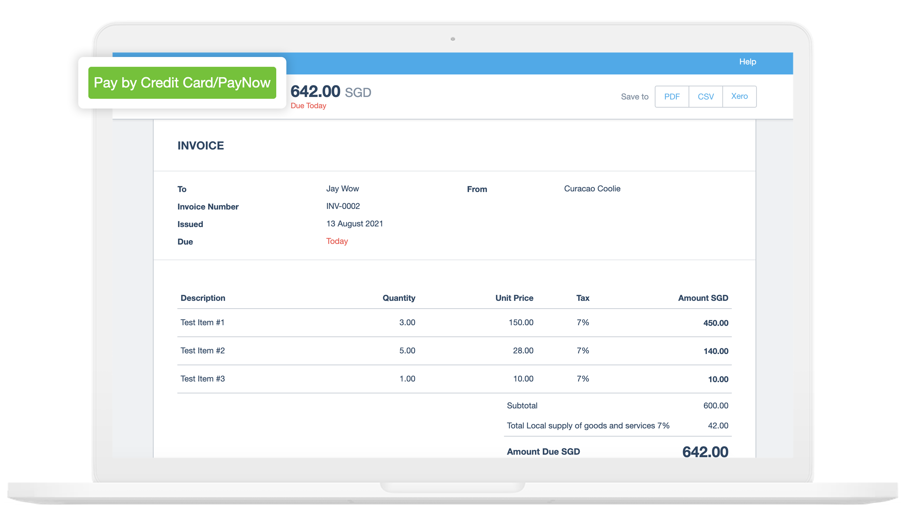 Xero Laptop Dashboard