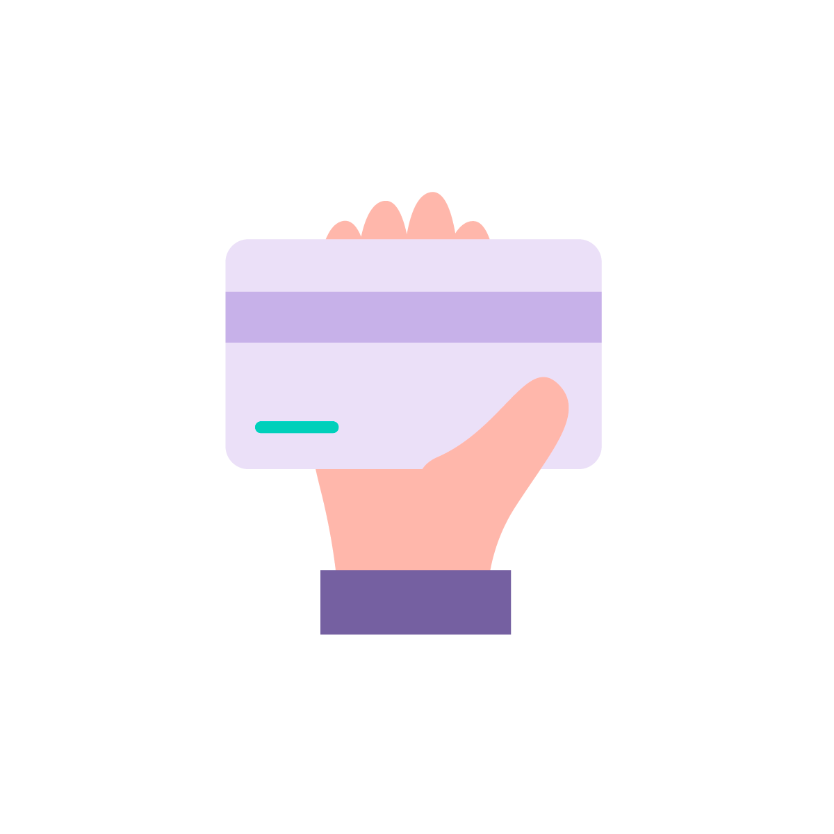 Icon of credit card in hand