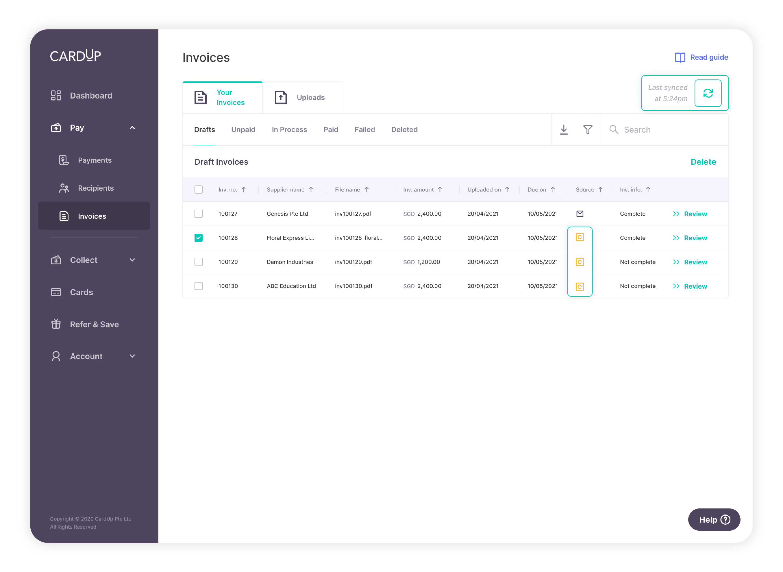 Sync Concur invoices with CardUp for better cash flow and digitisation capabilities