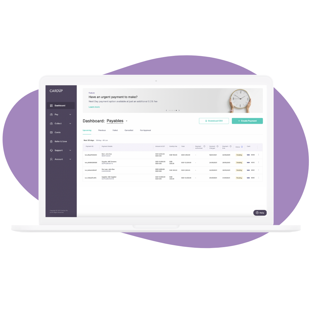 Dashboard monitoring at CardUp