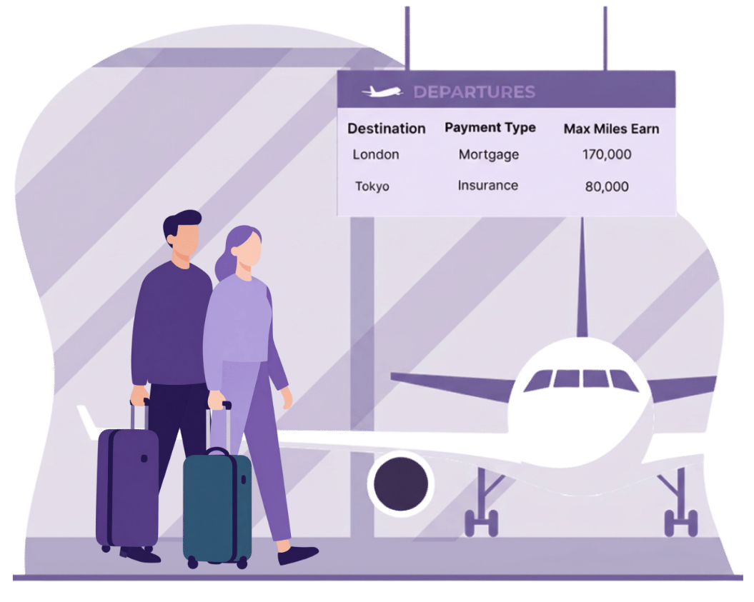 airport departure max miles